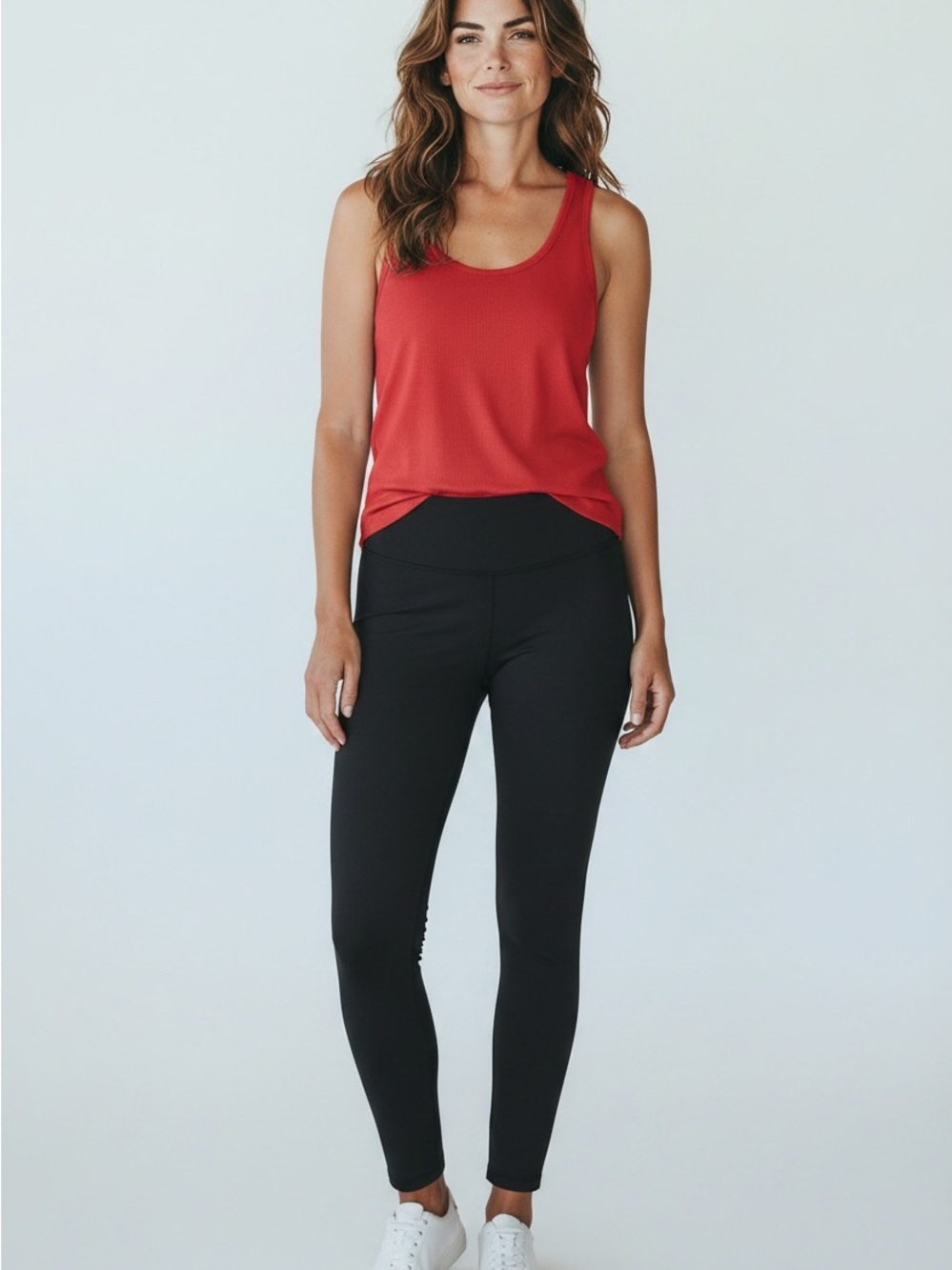 Time and Tru Red Scoop Neck Tank Top